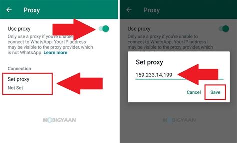 How to set up a proxy server to connect to WhatsApp.